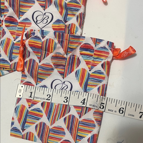 Brighton Striped Heart Gift Bags with Red Accents Set of 6 - Picture 5 of 5